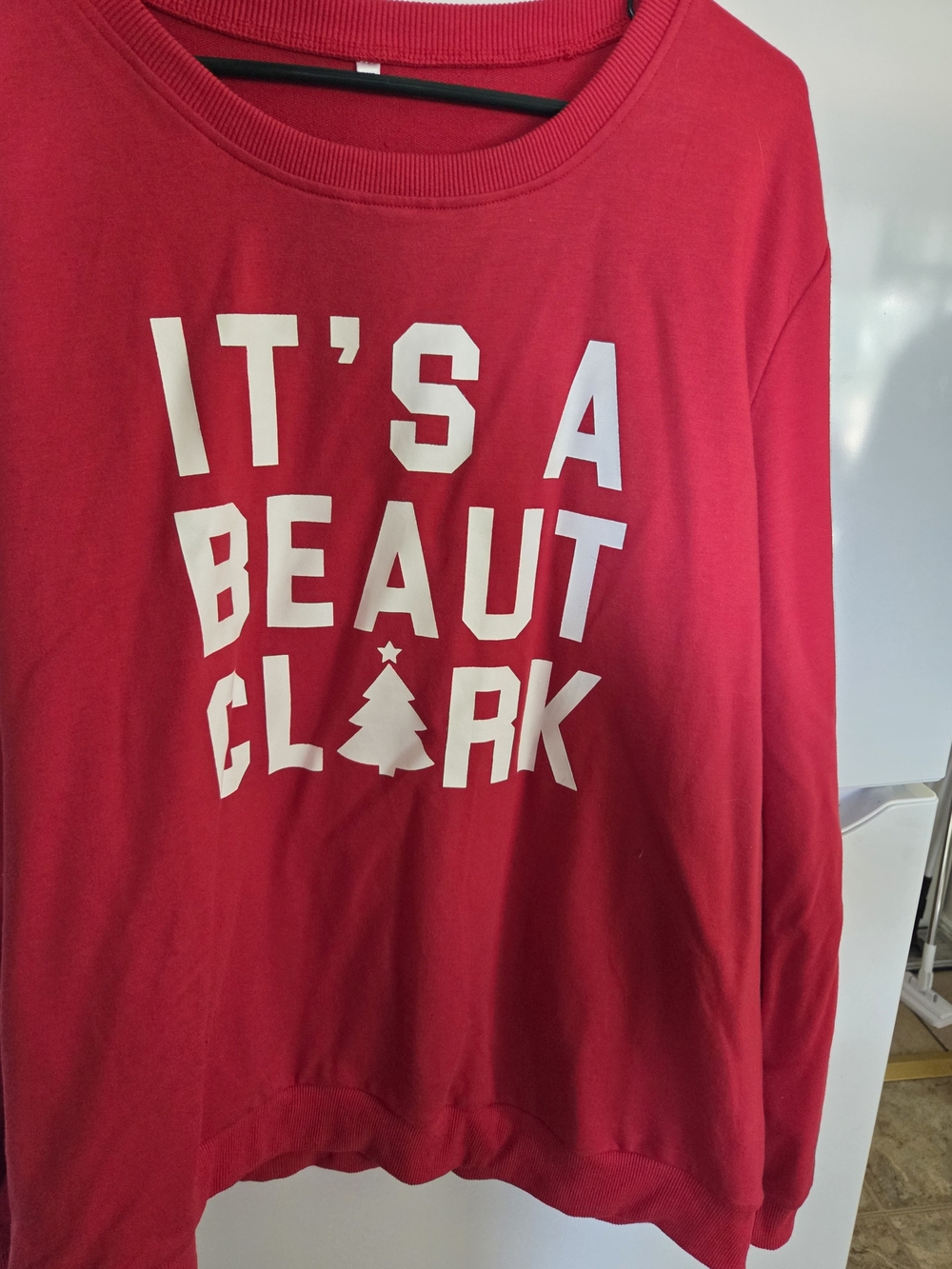 Red Holiday Sweatshirt with White Graphic